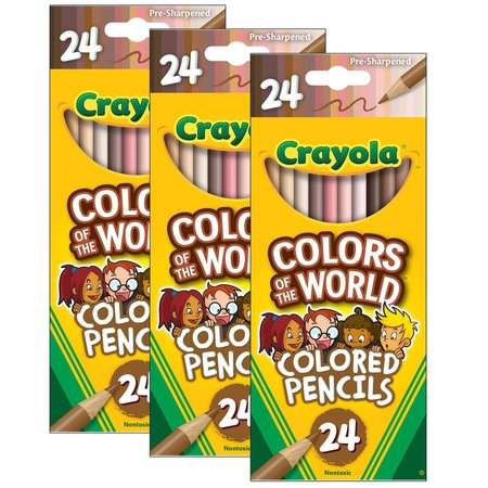 CRAYOLA Colors of the World Colored Pencils, 24 Colors Per Set, 72PK 684607